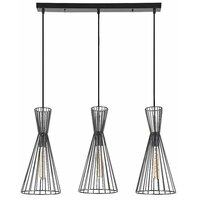 RABALUX Leandros, mat crna metalna visilica, E27 3x40W IP20
