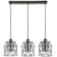 RABALUX Emrys, mat crna metalna visilica , E27 3x40W IP21