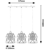 RABALUX Emrys, mat crna metalna visilica , E27 3x40W IP21