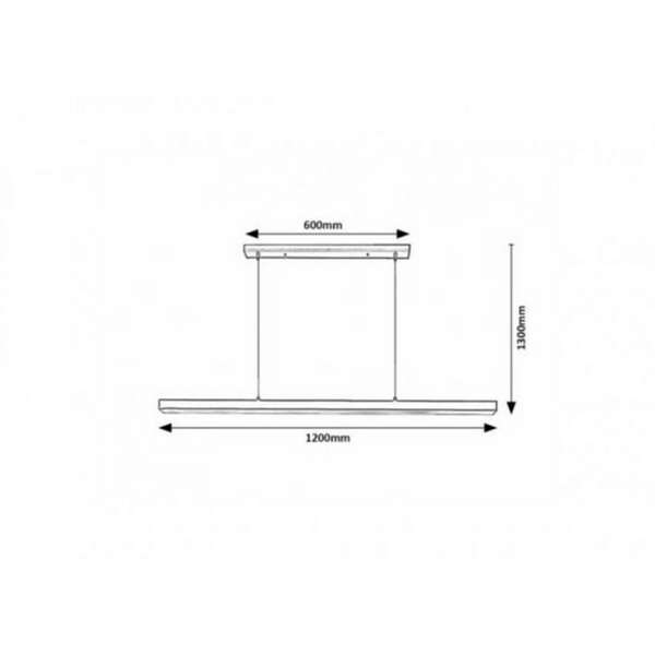 RABALUX Tariq, LED visilica mat crna aluminium, 30W, 1650lm, 4000K, š120cm, v130cm