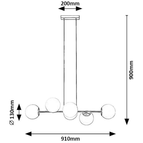 RABALUX Kiara visilica E27 6x35W L91cm