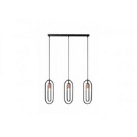 RABALUX Rovier, visilica metal crna / bakar 3xE27, v150cm