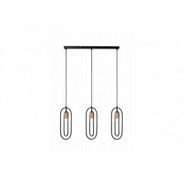RABALUX Rovier, visilica metal crna/bakar 3xE27, v150cm