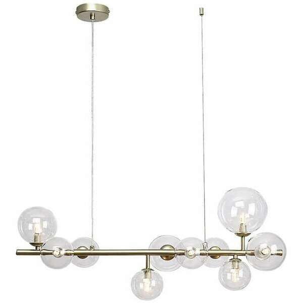 RABALUX Aslov, visilica zlatna, staklene kugle, 10xG9, dužina 80cm