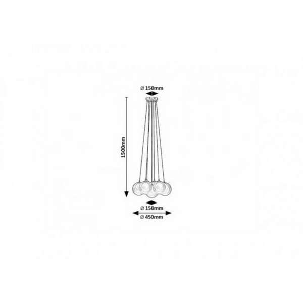 RABALUX Rosehip, luster champagne metal/multikolor staklo, 7xG9