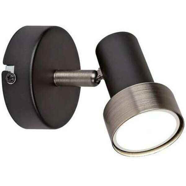 RABALUX Konrad, zidna lampa, mat crna sa srebrnom metalnom abažurom, GU10 1x50W, IP20