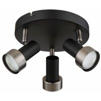 RABALUX Konrad, plafonska lampa, mat crna sa srebrnom metalnom abažurom, GU10 3x50W IP20