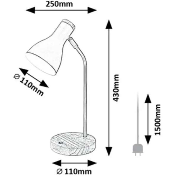RABALUX Ferb, stona lampa, mat crna metalna E14 1x25W
