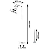 RABALUX Azim, crna metalna podna lampa, E27 1x40W, L40cm