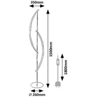 RABALUX Jarnelle, podna brušeni hrom LED 30W, 3000K, visina 150cm