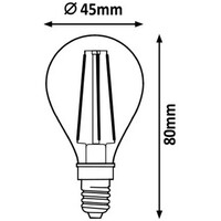 RABALUX Filament LED sijalica E14 G45, 6W, 850lm, 3000K