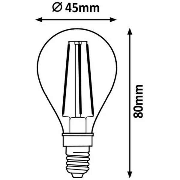 RABALUX Filament LED sijalica E14 G45, 6W, 850lm, 3000K