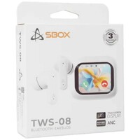 S-BOX EB TWS08 ANC Touch Display, White