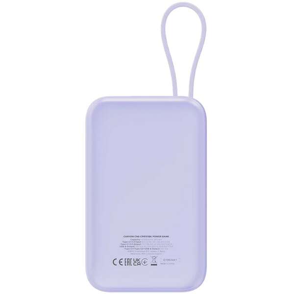 CANYON Power Bank 10000mAh 22.5W Purple CNS-CPB101PU