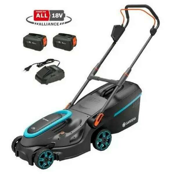 GARDENA Baterijska Kosilica PowerMax Set sa Dve Baterije i Brzim Punjacem Power For All Alliance 37cm/36V P4A