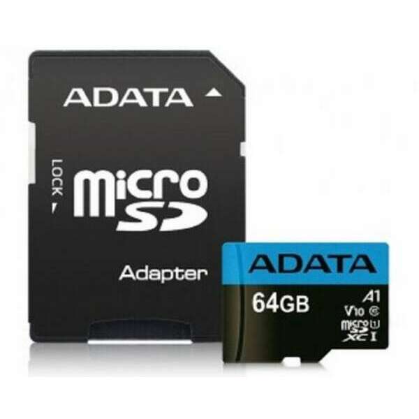 ADATA Micro SD Card 64GB +SD adapter AUSDX64GUICL10A1-RA1