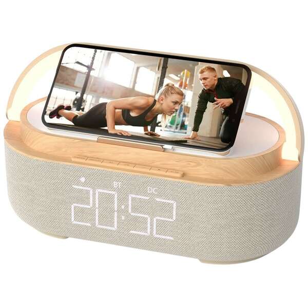 MOYE Aurora Plus Radio Lamp with Clock and Wi-Fi Charger