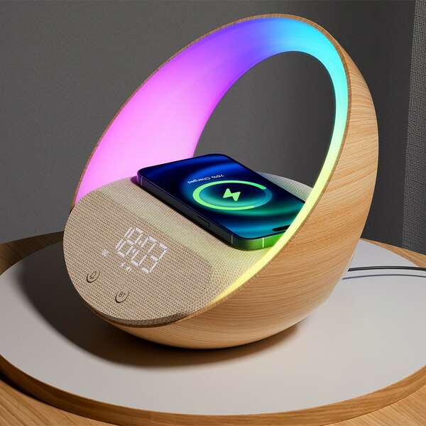 MOYE Aurora Glow Lamp with Clock Wireless speaker and Wi-Fi charger