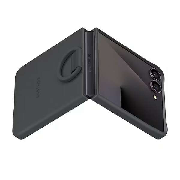 SAMSUNG Galaxy Z Flip7 Ring Case Silicone Black EF-PF766TBEGWW