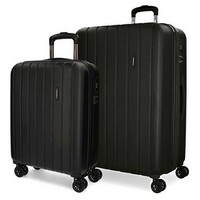 MOVOM WOOD ABS Set kofera 2 / 1 sa 4 dupla tockica sa mogucnoscu prosirenja crna