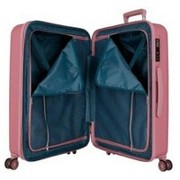 MOVOM WOOD ABS Set kofera 2/1 sa 4 dupla tockica sa mogucnoscu prosirenja roze