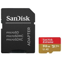 SANDISK SDXC 512GB Extreme micro 190MB/s UHS-I Class10 U3 V30+Ad