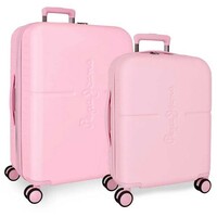 PEPE JEANS HIGHLIGHT ABS Set kofera 2 / 1 sa 4 tockica light pink