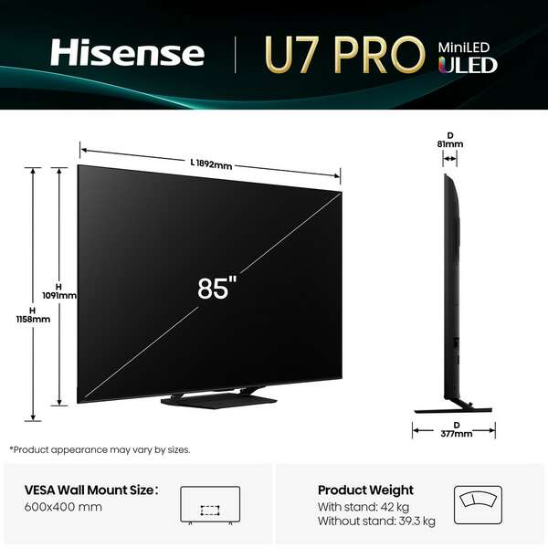 HISENSE 85U7Q PRO