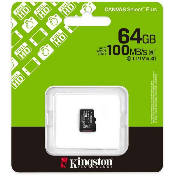 KINGSTON MicroSD 64GB Kingston SelectPlus gen 3    bez adaptera