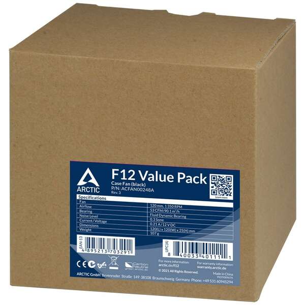 ARCTIC F12 5 pack ACFAN00248A 120mm Black