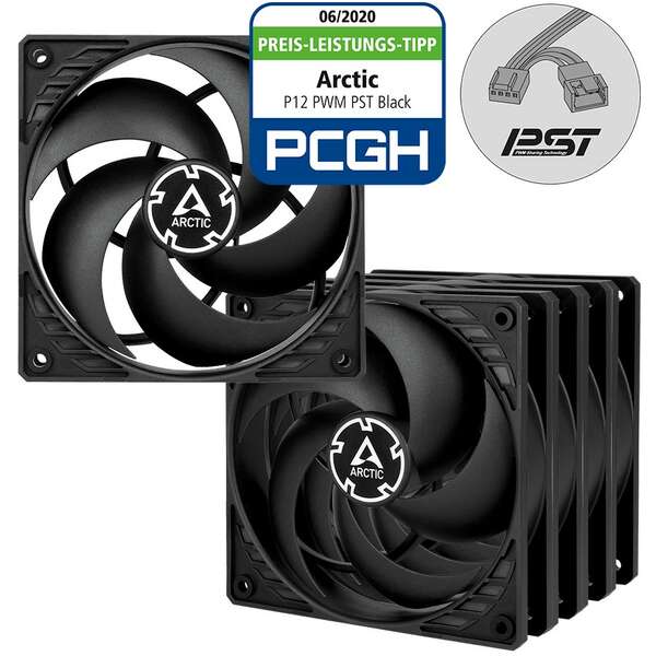 ARCTIC P12 PWM PST 5pack ACFAN00137A 120mm Black
