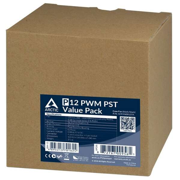 ARCTIC P12 PWM PST 5pack ACFAN00137A 120mm Black