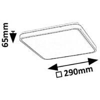 RABALUX Alenzo, LED plafonjera 24W, DIP Switch CCT 3000-6500K, 29x29cm, IP44,bela