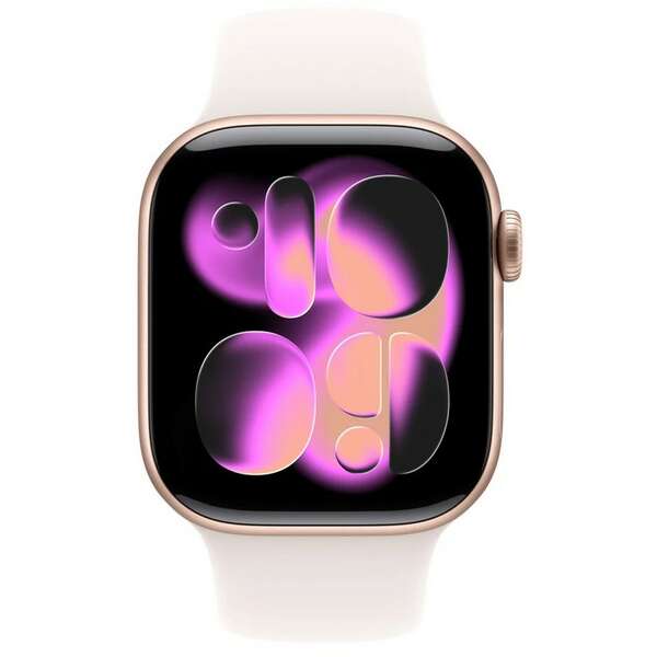 APPLE Watch S11 GPS 46mm Rose Gold Aluminium Case with Light Blush Sport Band - M/L mev74rk/a