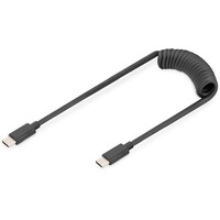 DIGITUS Spiralni kabl USB-C na USB-C 2.0 32-100cm crni