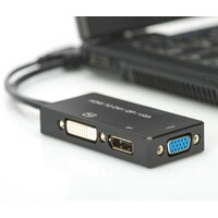 DIGITUS Adapter HDMI na DP/DVI/VGA 0.2m crni