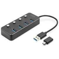 DIGITUS USB hub 4 3.0 porta sa prekidacima