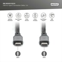 DIGITUS Kabl USB-C na USB-C 4.0 1m crni