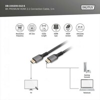 DIGITUS Kabl premijum HDMI na HDMI 2.1 8K 1m crni
