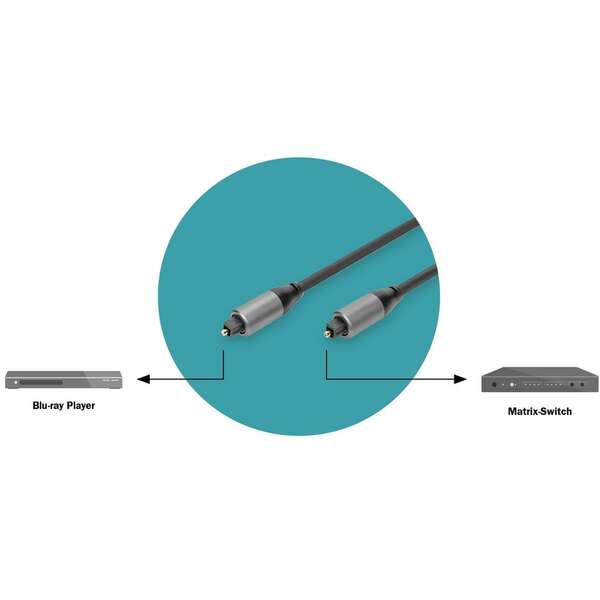DIGITUS Opticki audio kabl toslink 1m crni