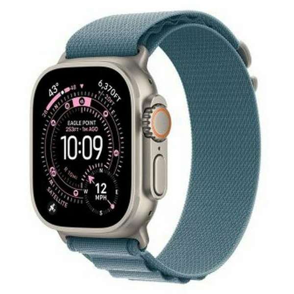 APPLE Watch Ultra 3 Cellular 49mm Natural Titanium Case with Light Blue Alpine Loop - Medium mewm4se/a