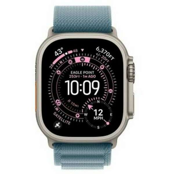 APPLE Watch Ultra 3 Cellular 49mm Natural Titanium Case with Light Blue Alpine Loop - Large mewp4se/a