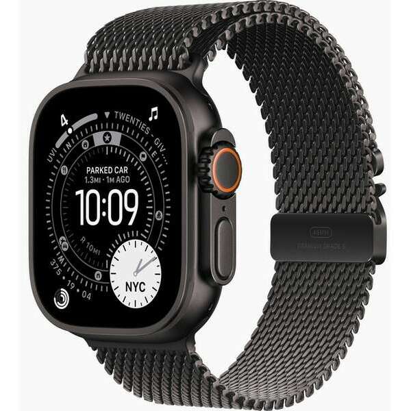 APPLE Watch Ultra 3 Cellular 49mm Black Titanium Case with Black Titanium Milanese Loop - Small mf1n4se/a
