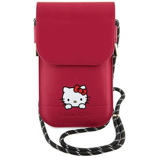 HELLO KITTY Leather Wallet Phone bag Red