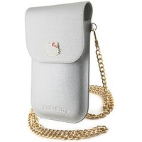 HELLO KITTY Leather Wallet Phone bag Silver