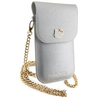 HELLO KITTY Leather Wallet Phone bag Silver