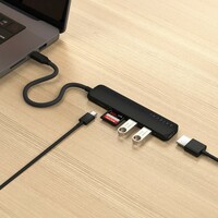 SATECHI 6-in-1 USB-C Slim Multiport Adapter - Black