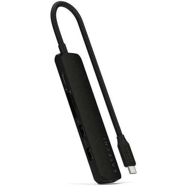 SATECHI 6-in-1 USB-C Slim Multiport Adapter - Black