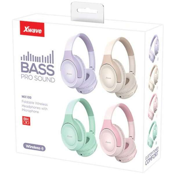 X WAVE MX100 Purple Bluetooth + 3.5mm, Stereo, micro SD, mic