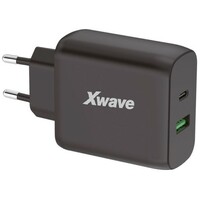 X WAVE GaN45-AC 45W USB-A+USB-C,Crni